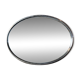 French vintage oval mirror with beveled glass and metal frame