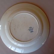 Plat à gâteau en terre de fer Longwy "Marguerites"
