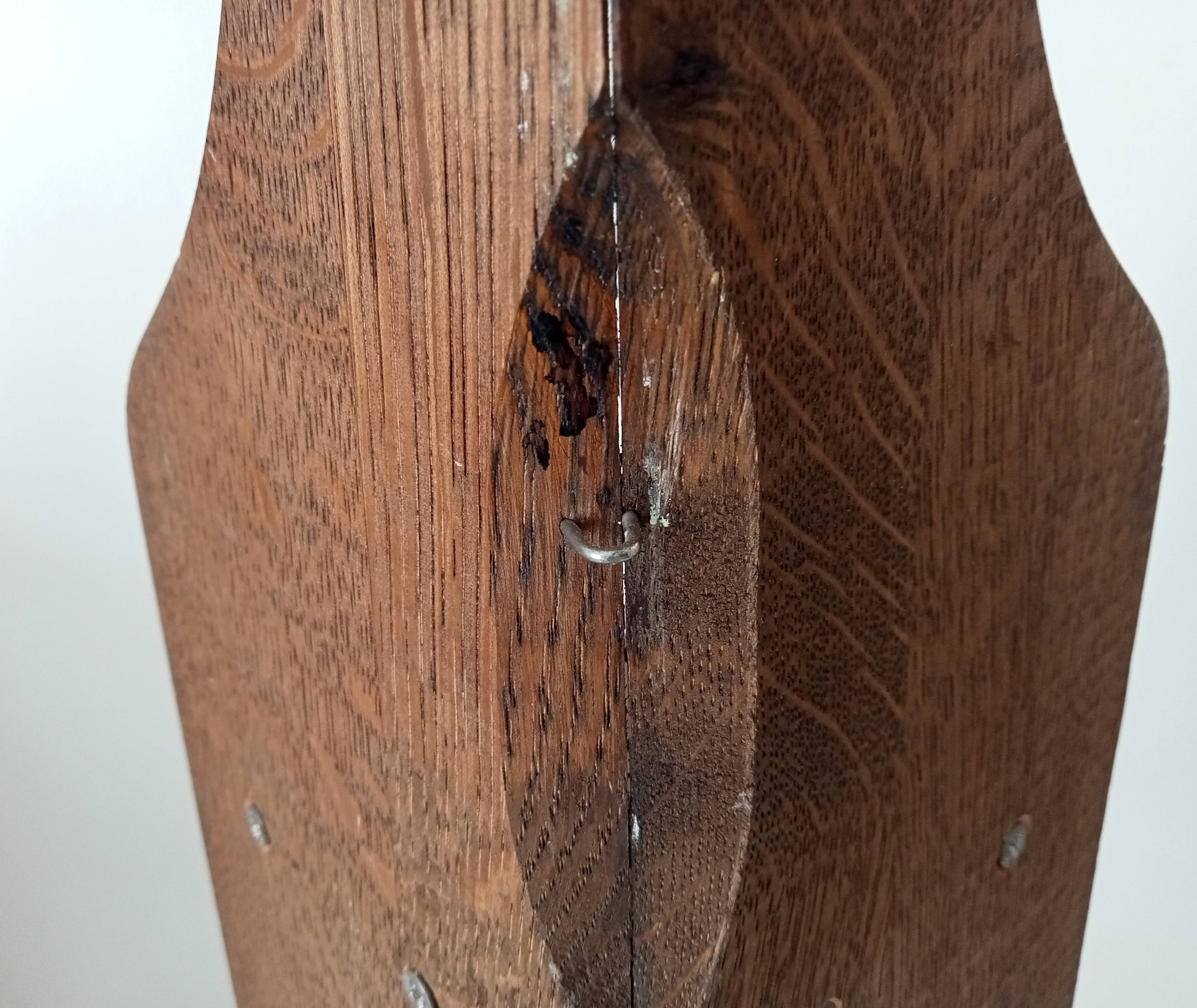 Vintage corner wall shelf in solid oak