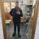 Art Deco gilded trumeau, bevelled mirror