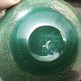 Green Cased Alga Glass Vase with Gold Leaf by Tomaso Buzzi for Venini