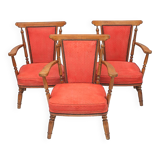 3 old armchairs