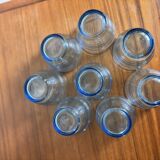 Set of 8 blue Arco France glasses.