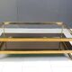 Vintage two tier belgochrom 23kt coffee table, 1970s