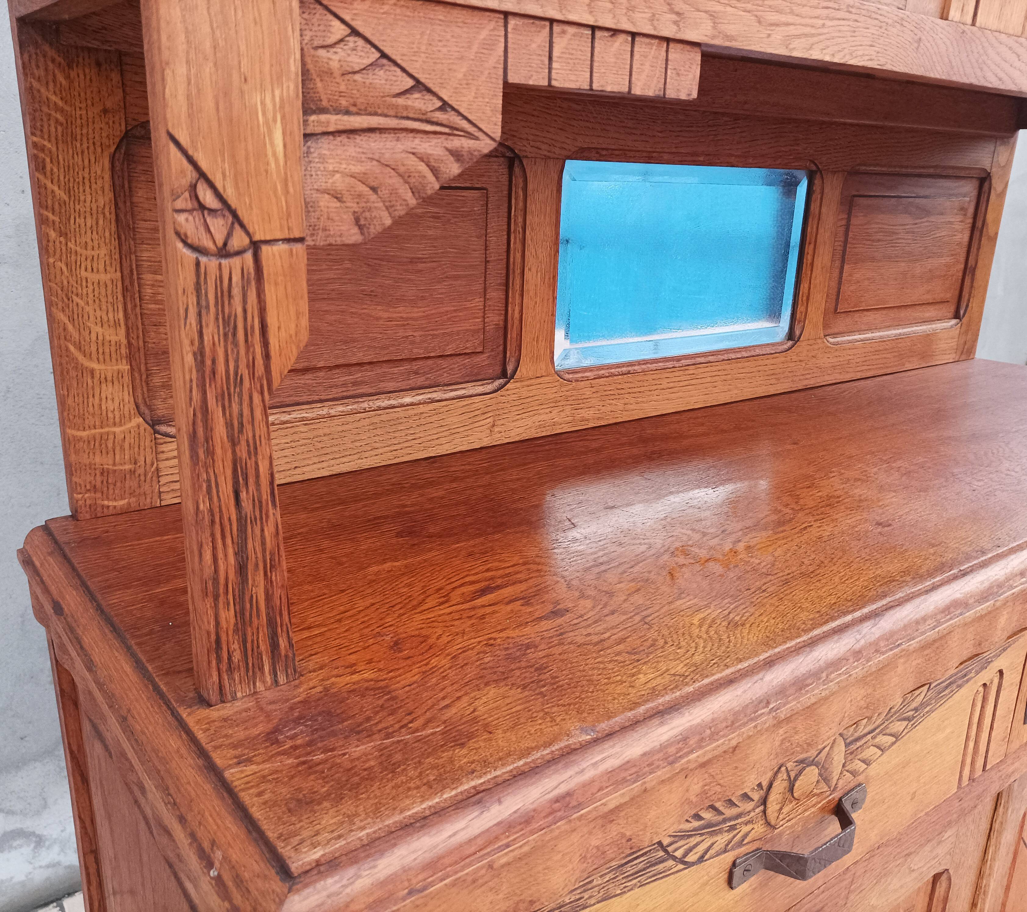 Art Deco period carved oak sideboard