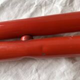 Vintage folding chair in red painted metal and wood