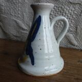 Signed candle holder in glazed ceramic