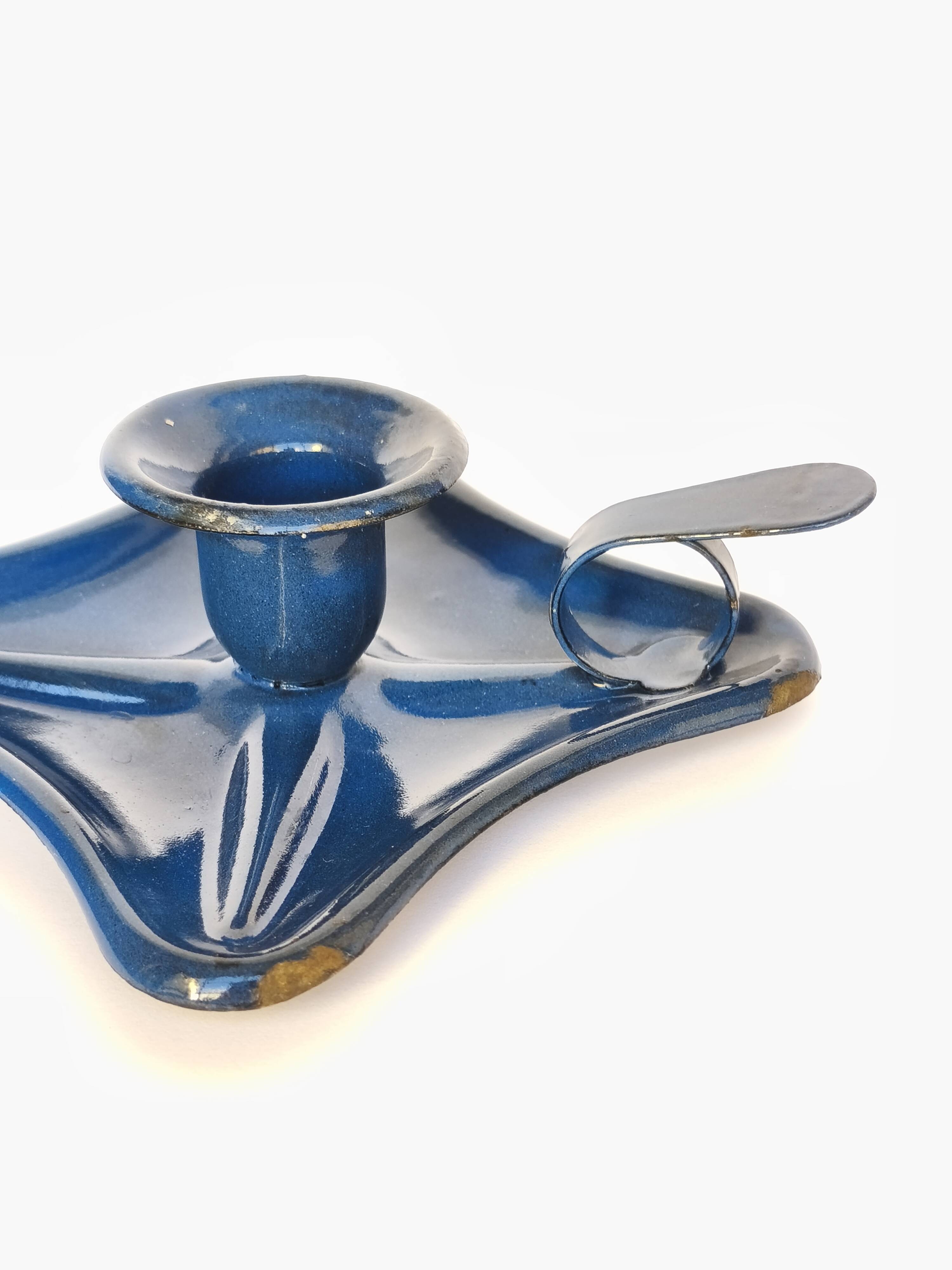 Bougeoir Émaillé Bleu
