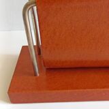Old Mail holder / Office letter holder All leather Vintage 1960s