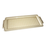 Plat à cake-gâteau art déco jaune et or 40 cm