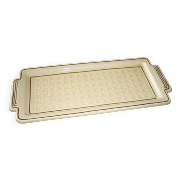 Yellow and gold art deco cake dish 40 cm