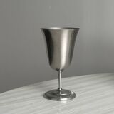 Set of 10 matte silver metal footed cups