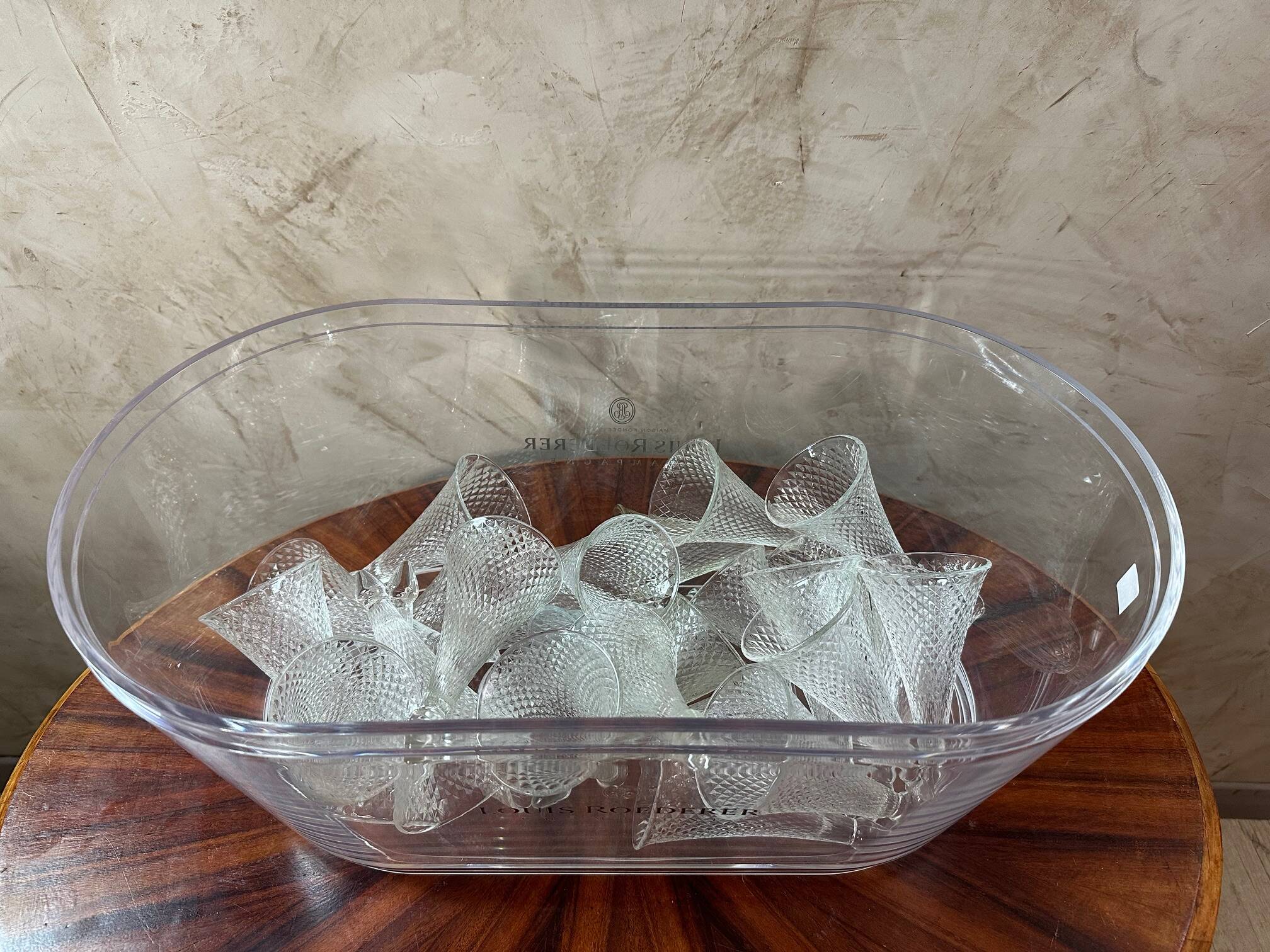 6 stemless champagne flutes