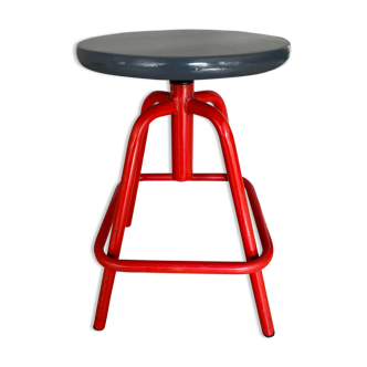 Tabouret d'atelier à vis vintage