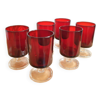 Set of 6 vintage Luminarc wine glasses