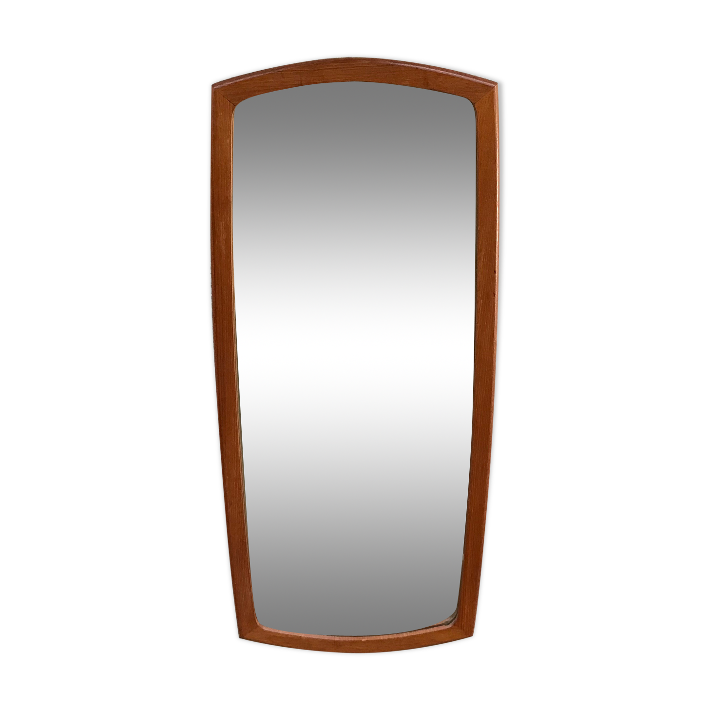 Rounded mirror teak 1950 - 79x35cm