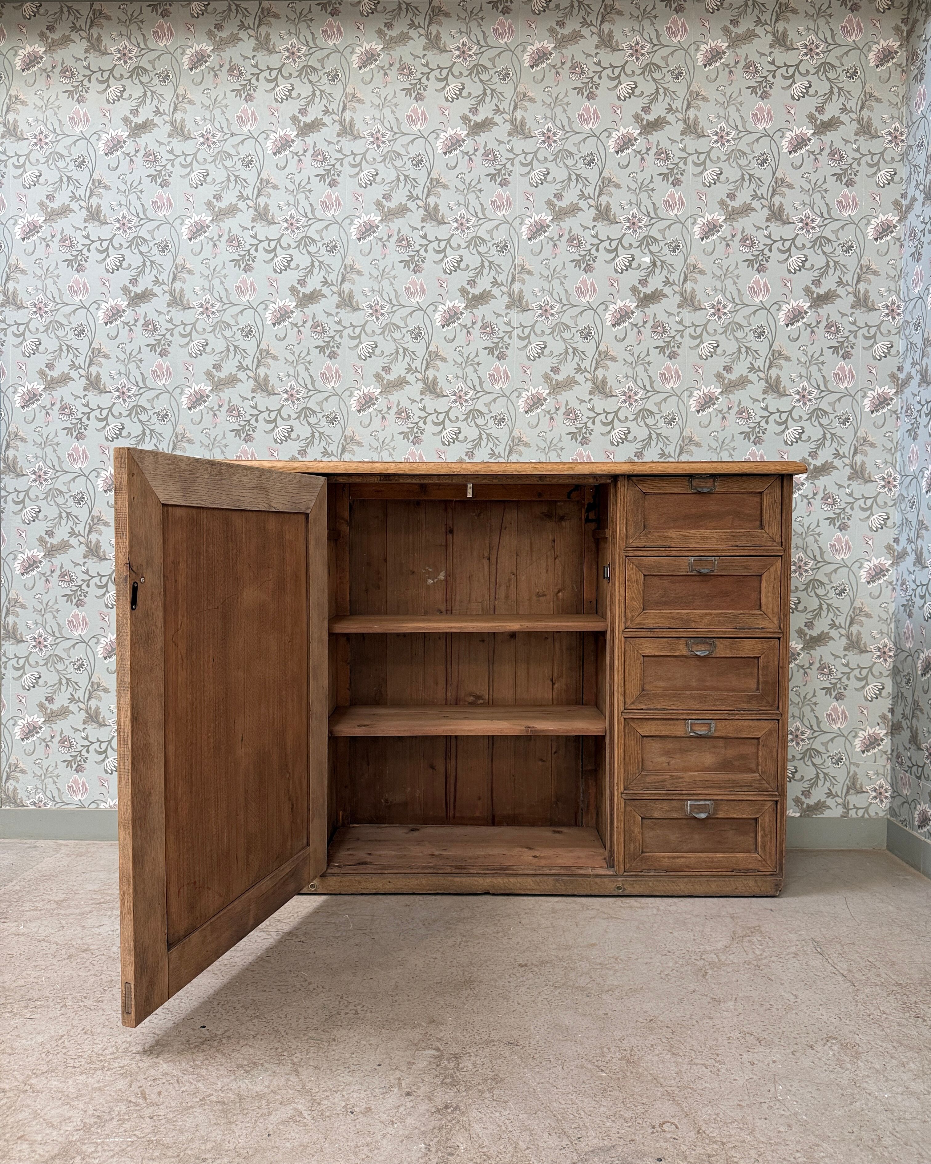Renovated oak notary's office furniture.