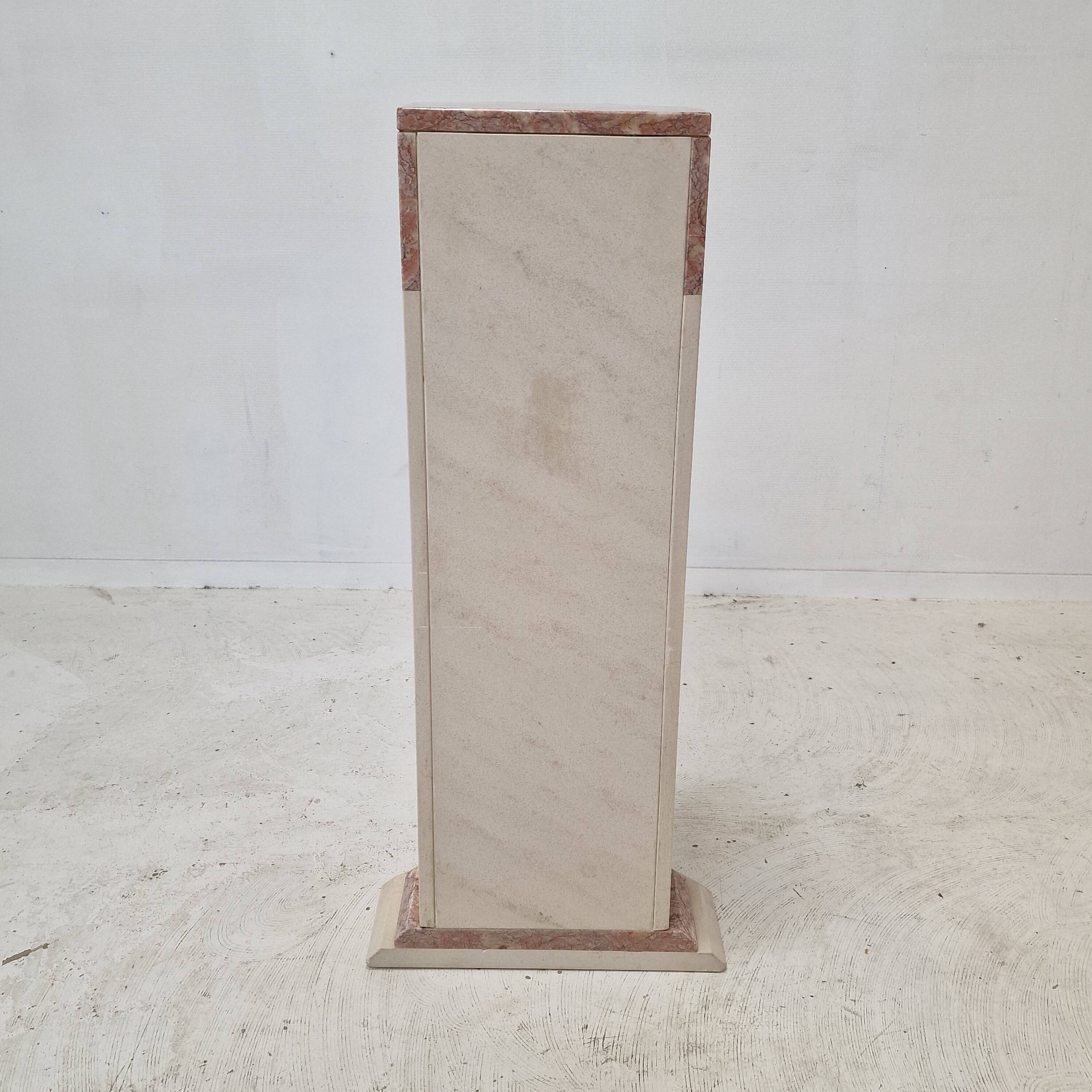 Italian marble pedestal, 1980s