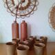 Lot de 9 gobelets en grès Digoin vintage