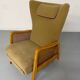 Vintage wingback recliner in Scandinavian design from the 1960s.