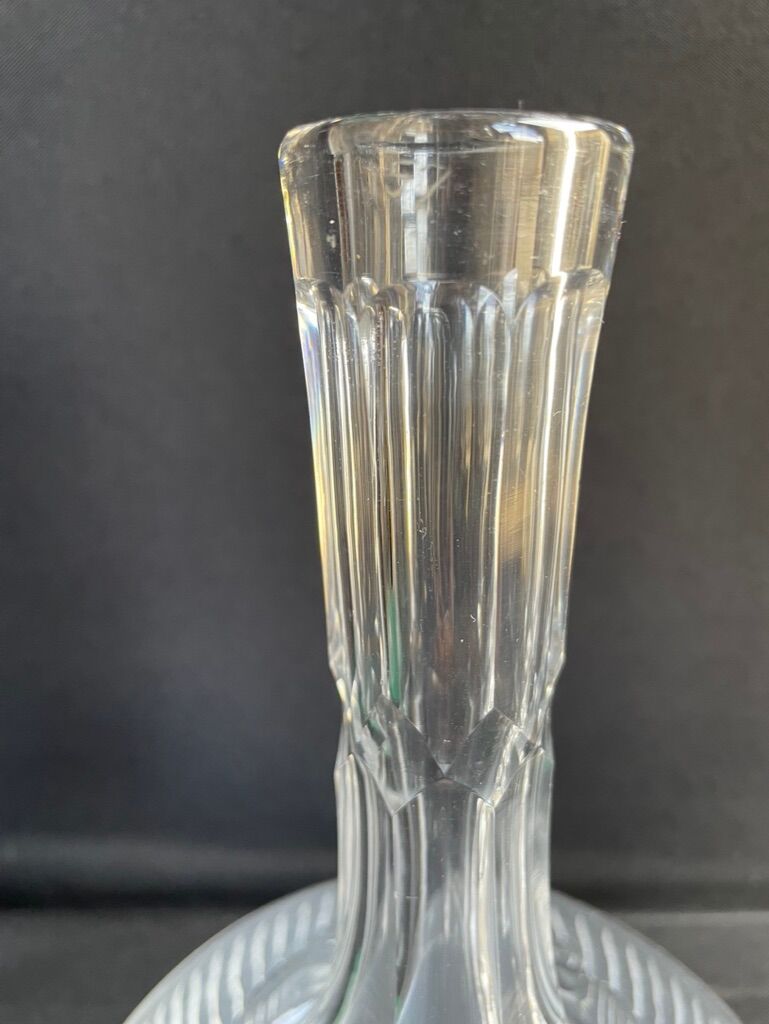 Decanter and 6 crystal cut glasses XIXth