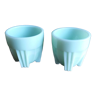 2 coquetiers opaline vert pâle art déco