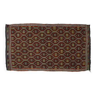 Area kilim rug ,vintage wool turkish handknotted kilim, 270 cmx 160 cm rug