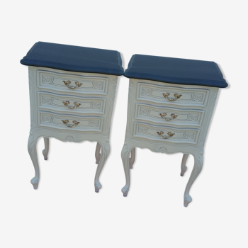 Paire de chevets style Louis XV gris