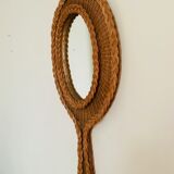 Scandinavian rattan mirror 1960