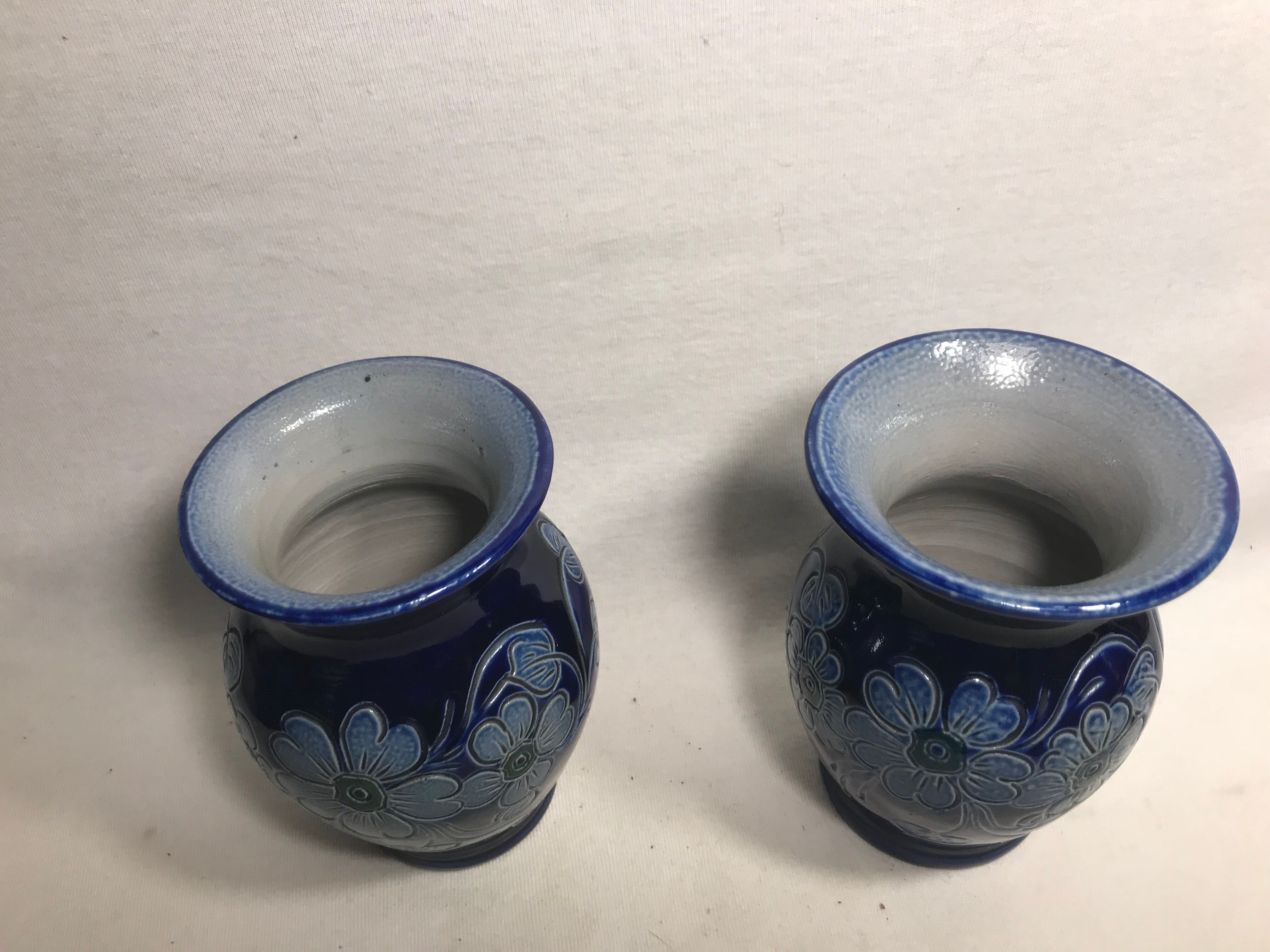 Pair old Alsace stoneware Vases