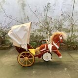 Vintage Sulky horse tricycle in wood and plush