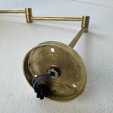 Ancienne lampe potence en laiton et opaline