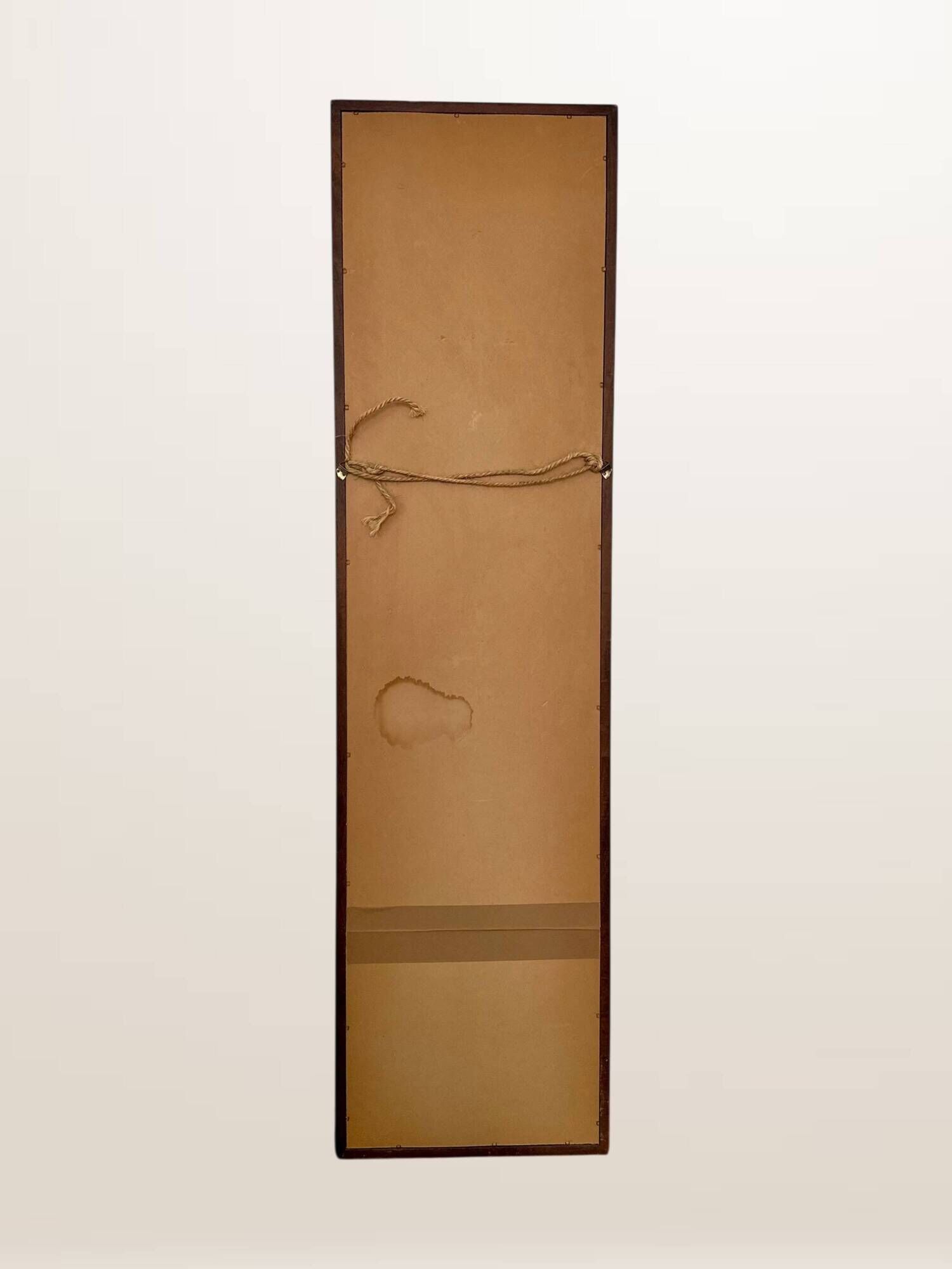Scandinavian teak mirror — 123 x 32 cm