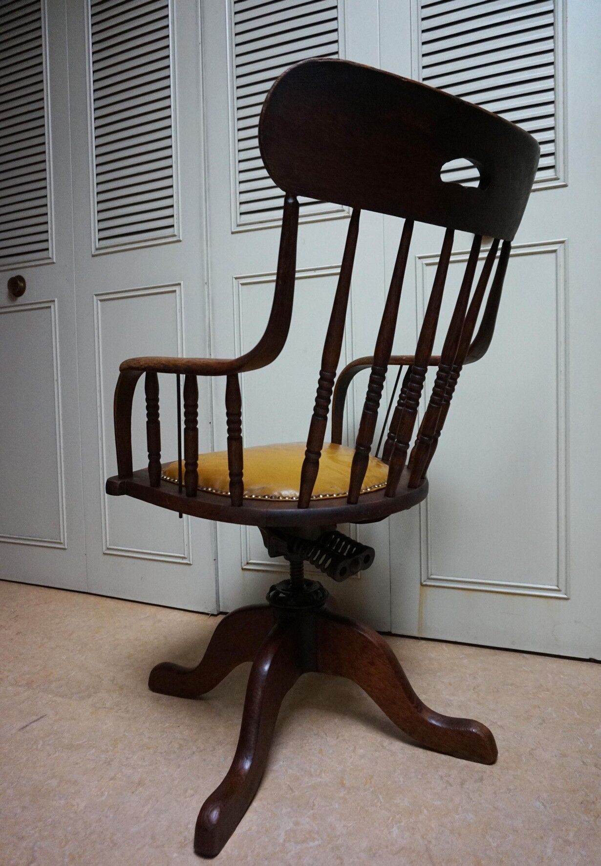 19th Century American Oak Revolving Library Armchair