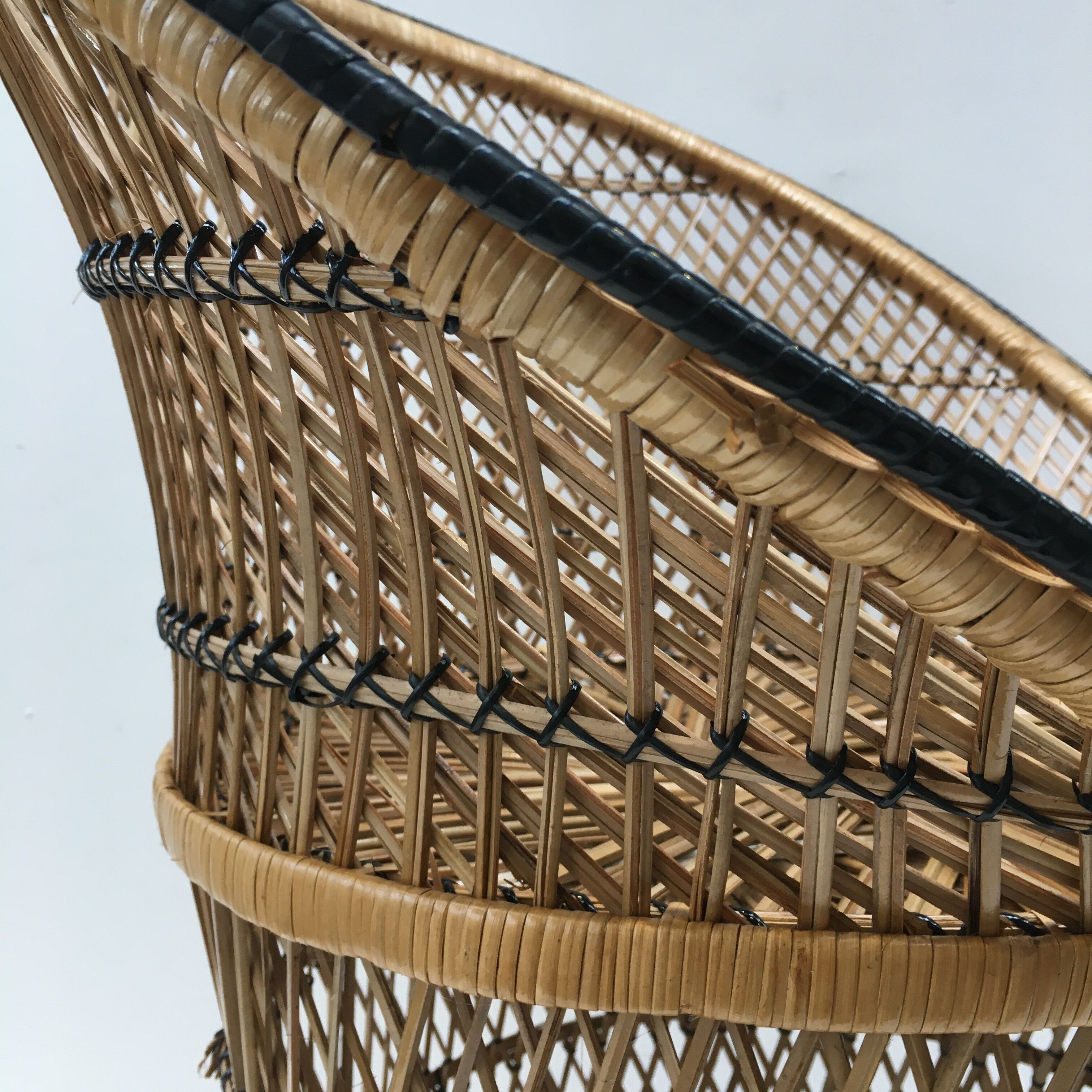 Emmanuelle armchair in rattan and braided buri