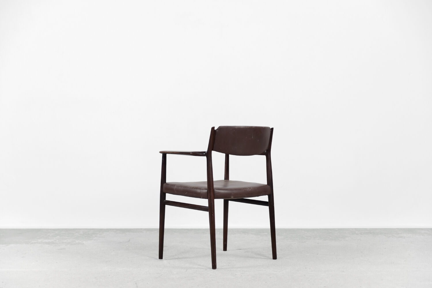 Brown leather executive chair by Arne Vodder, 1960