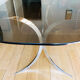 Dining table 70 smoked glass and steel