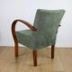 Bent vintage Art Deco loft armchair olive green
