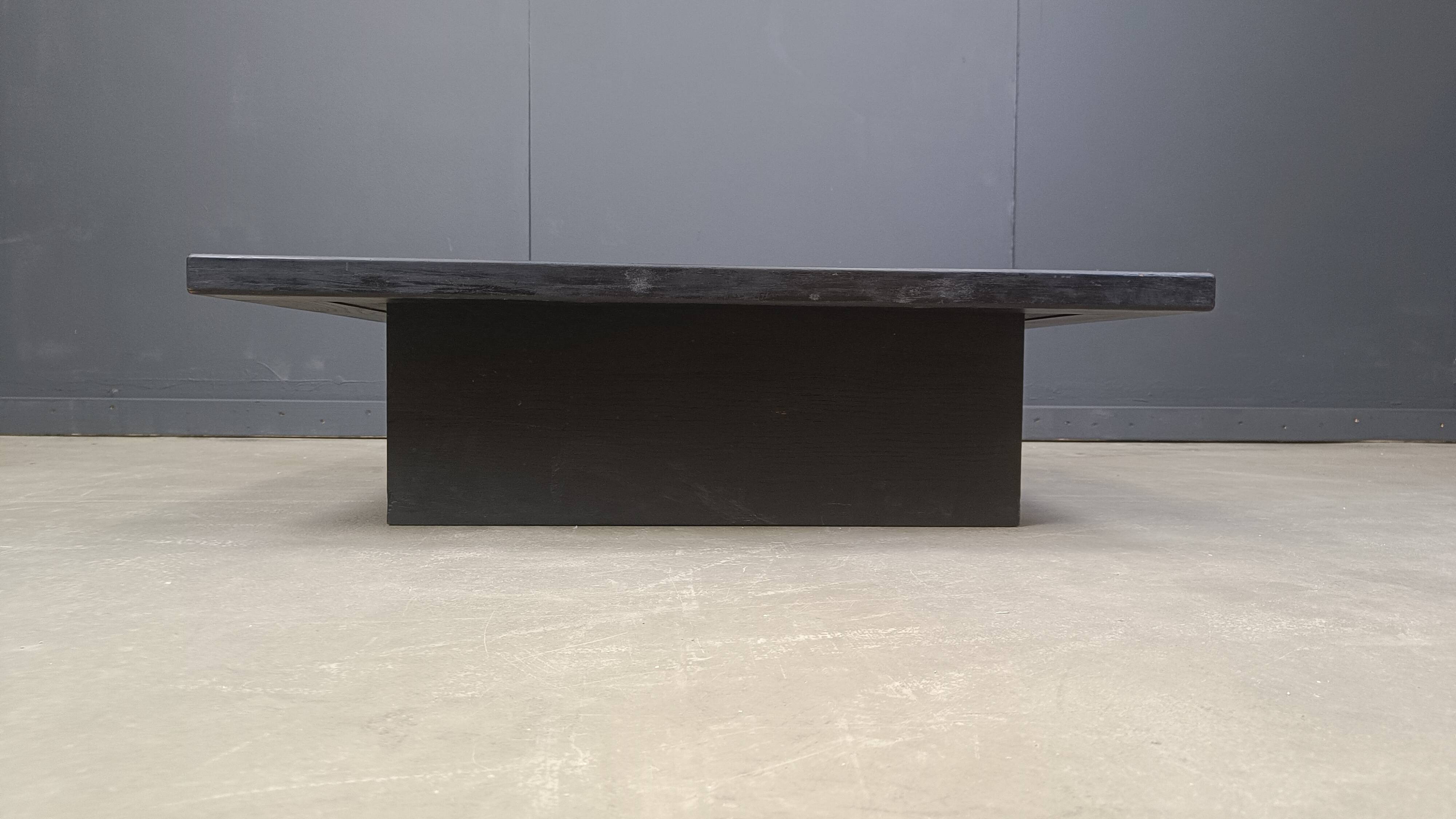 Brutalist stone coffee table, Made In belgium, 1960s