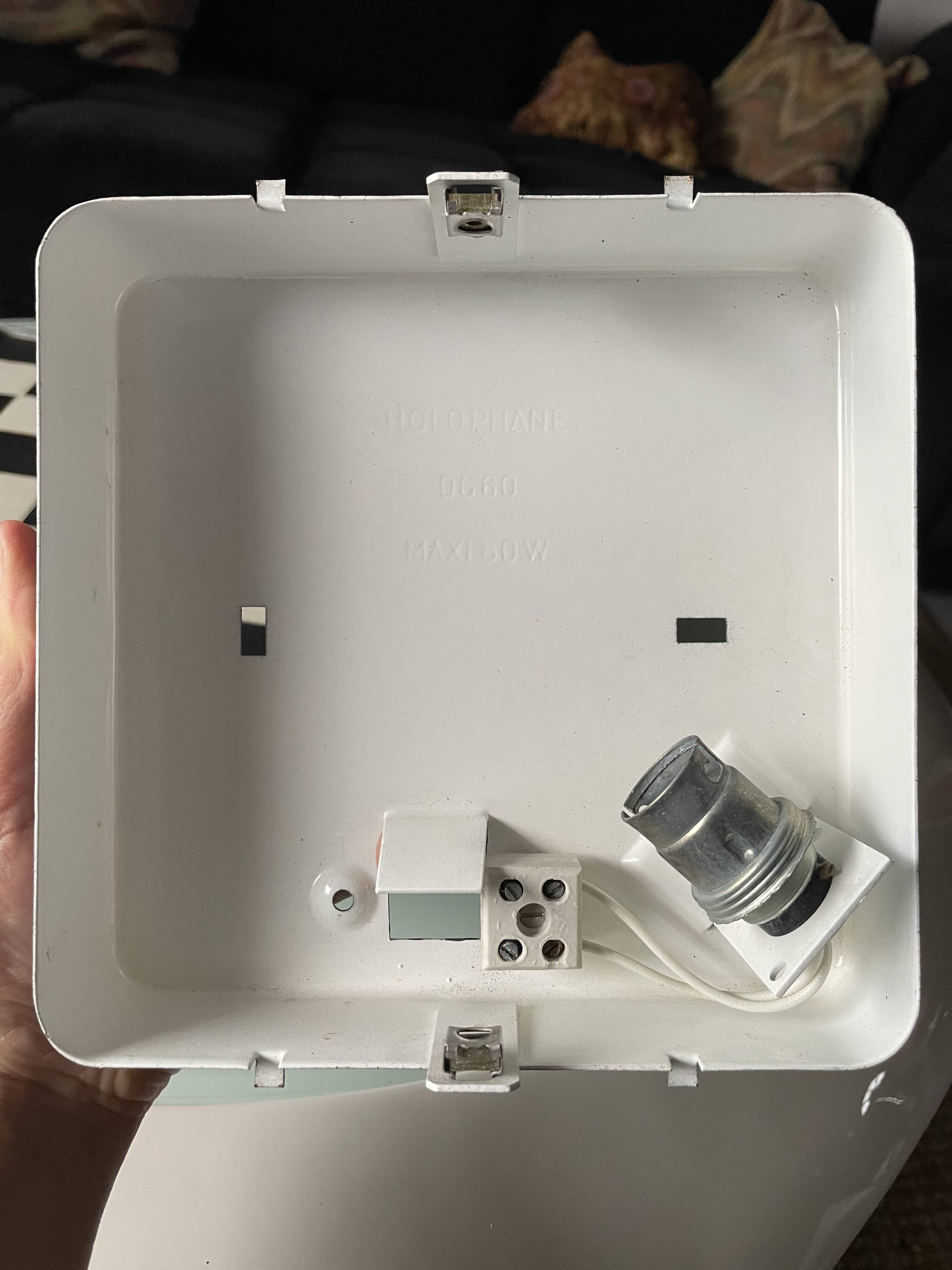 Plafonnier globe verre Holophane 1960