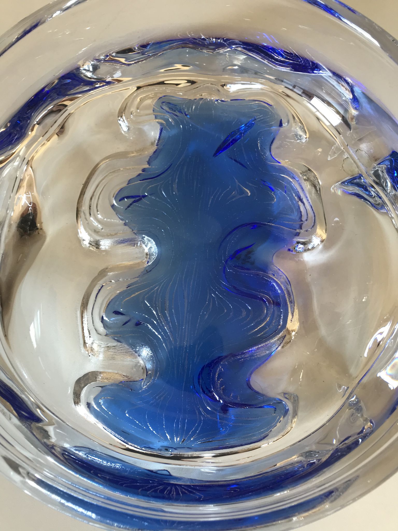 Coupe cristal Daum design annees 70
