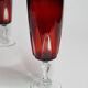 Set of 6 champagne flutes "rubies" luminarc vintage, 70s