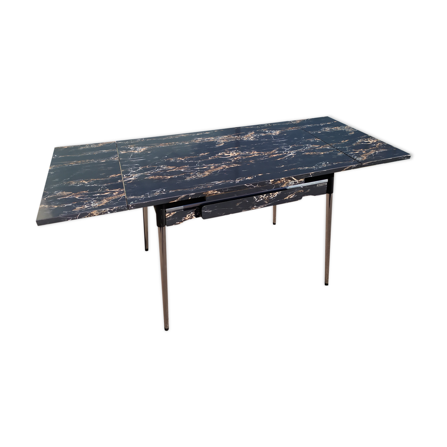 Formica black marble dining table - 1960 - Supermatic - vintage