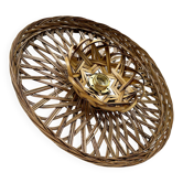 Vintage rattan basket wicker wall light 32 cm