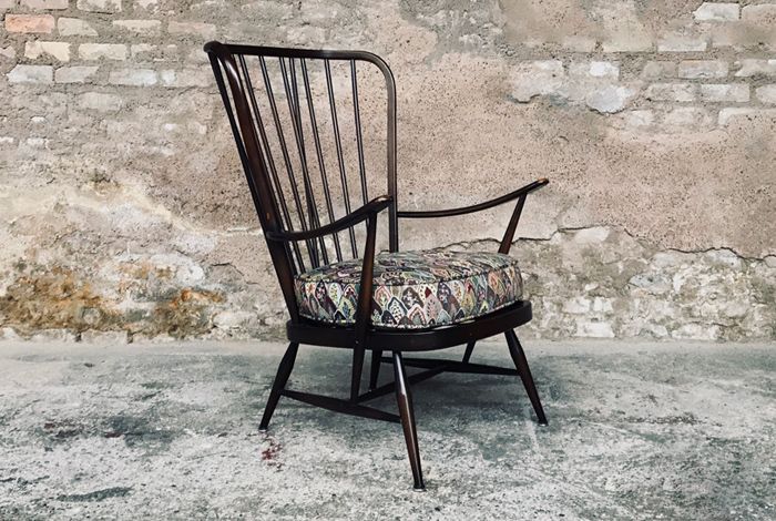 Fauteuil en orme Ercol Windsor 1956 Luciano Ercolani