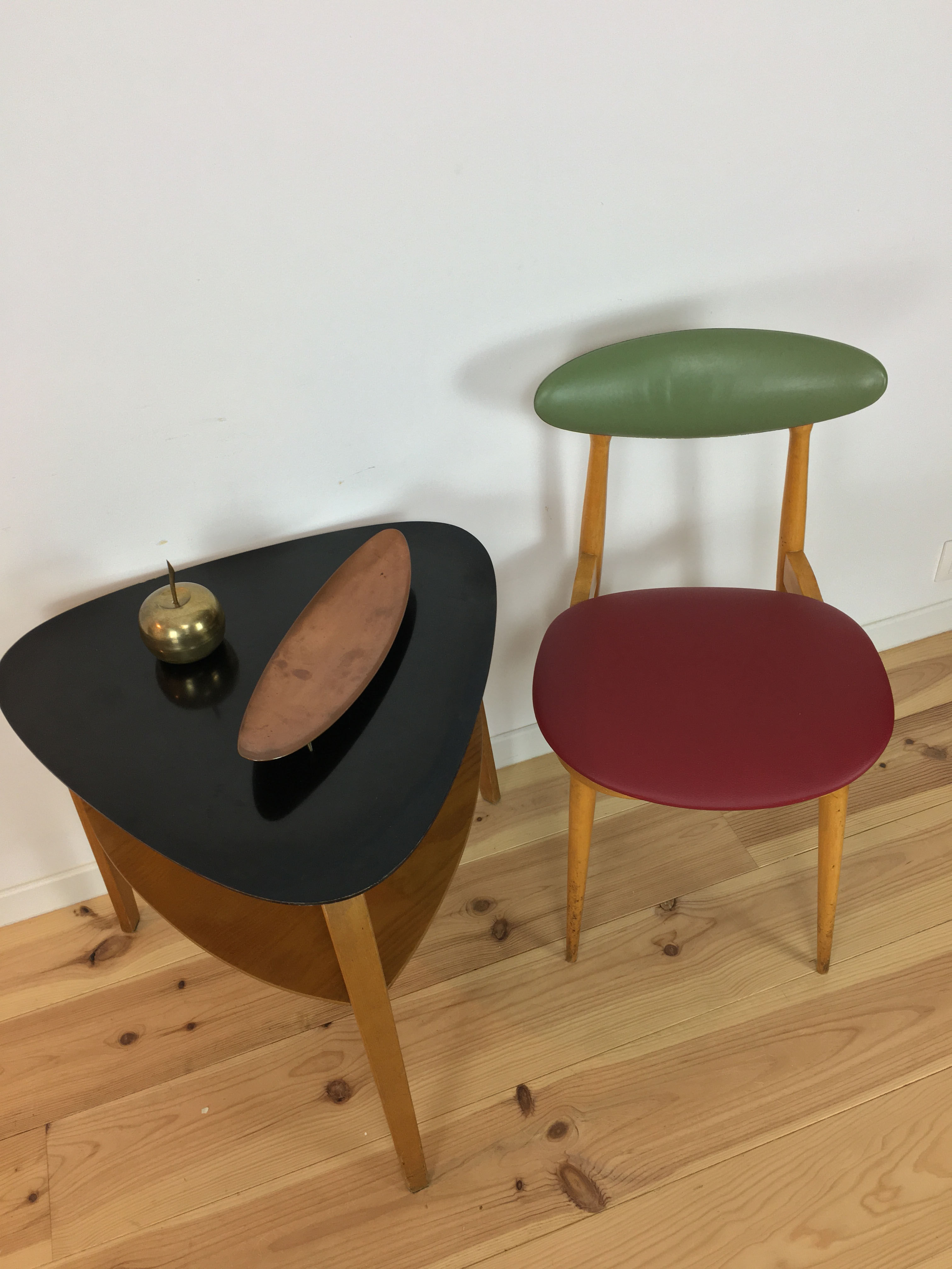 Scandinavian brass cup, shuttle shape, 60s