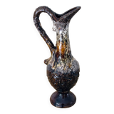 Vintage Vallauris Lava Pitcher Vase, 1950s French Ceramics, Studio Pottery