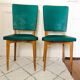 Two 1950s chairs made of wood and skai