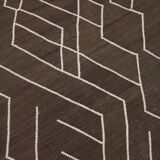 Brown cream wool kilim handmade flatwoven contemporary area rug- 218x301