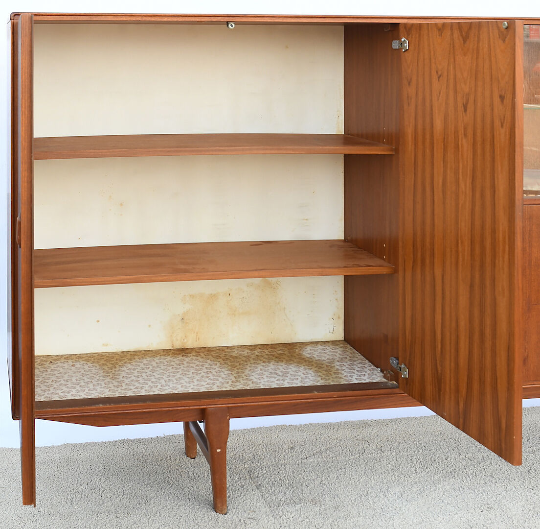 Scandinavian teak living buffet forming a showcase